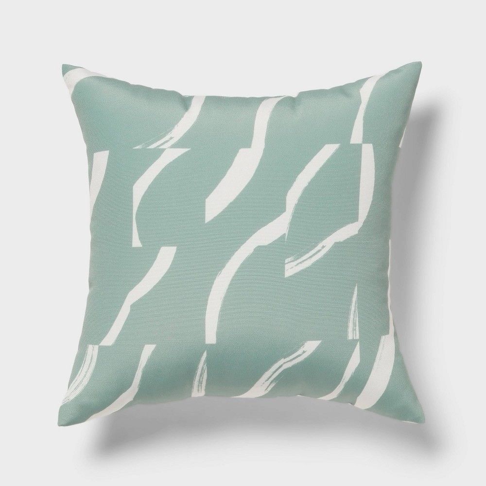 Sage Green Throw Pillow Abstract Square Decorative Cushion Room Essentials